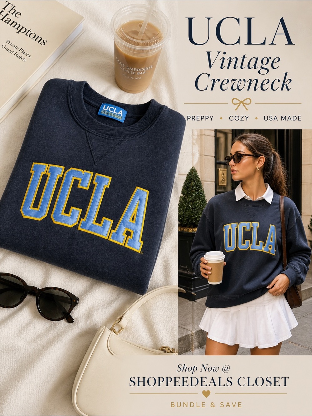 Vintage UCLA Gold Standard Crewneck Sweatshirt Made in USA Medium